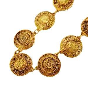 Chanel necklace, Coco Mark, Cambon Circle, GP plated, gold, women's.